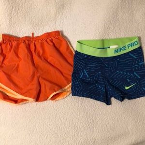 Nike pro spandex and running shorts